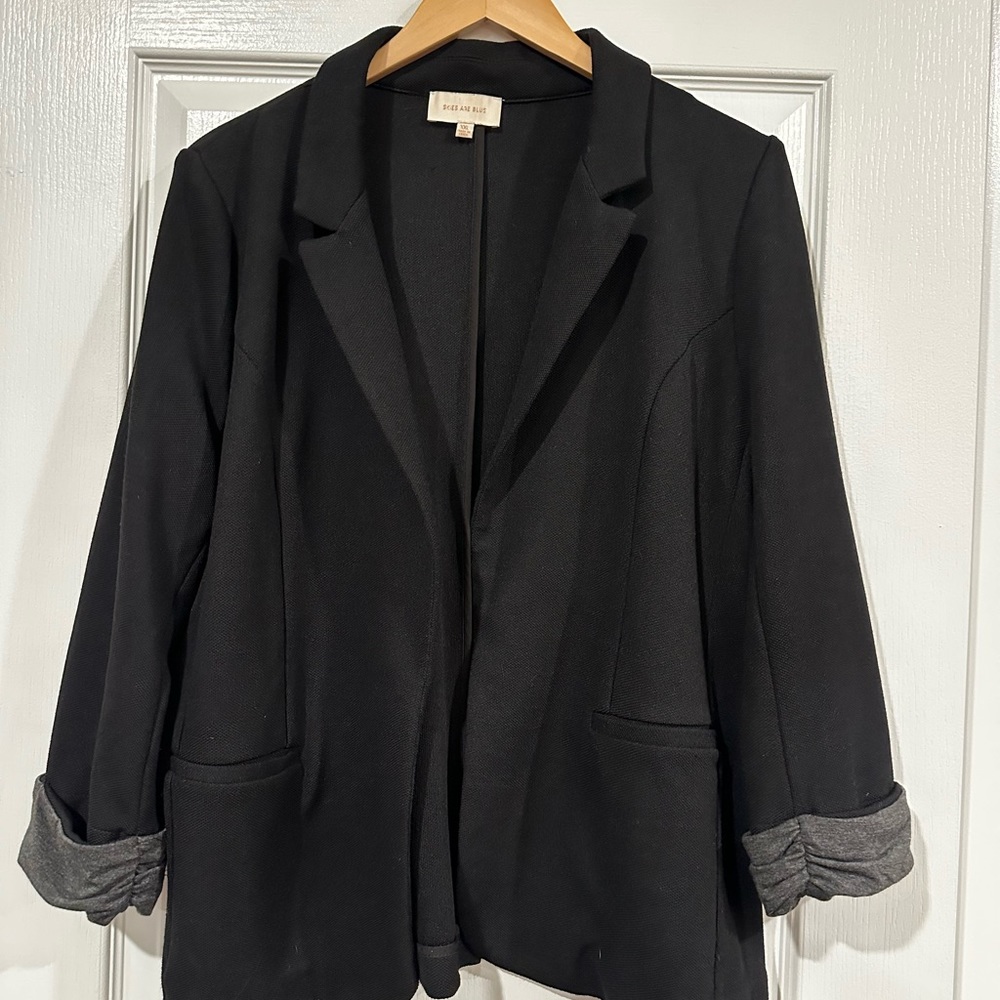 Skies Are Blue Asa Knit Blazer Black Size XXL
